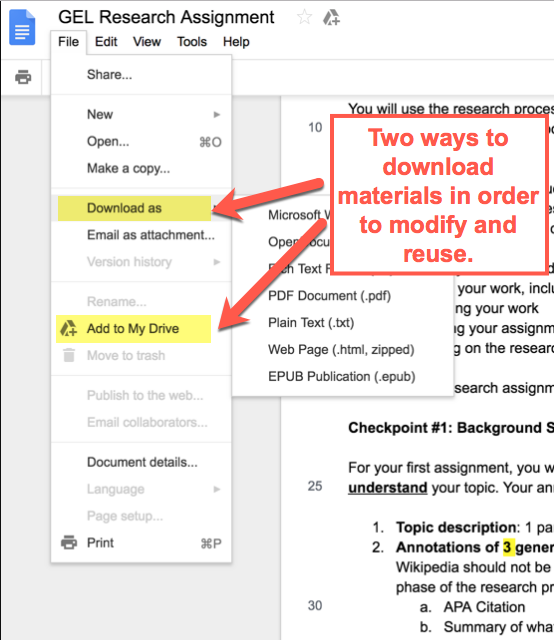 Image showing how to download Google docs Image showing how to download Google docs