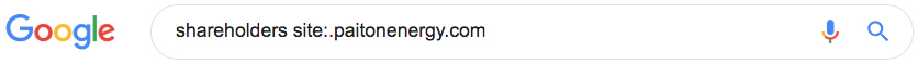 image shows a search in google for shareholders and site:www.paitonenergy.com image shows a search in google for shareholders and site:www.paitonenergy.com